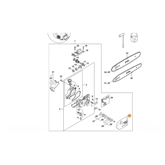 STIHL  Pokrywa koła napędu łańcucha 4182 640 1702